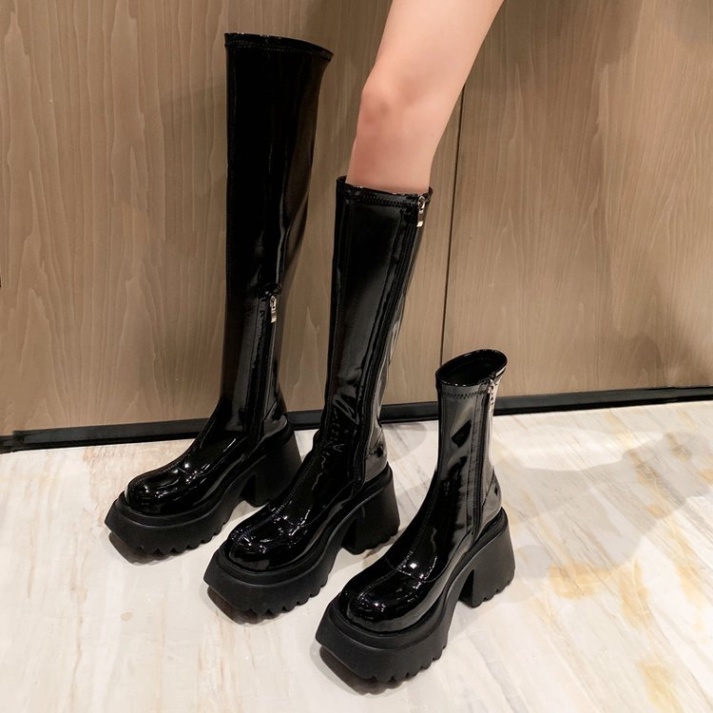 Giày boot đế dày bánh mỳ qua gối và dưới gối da mềm ôm chân BNCC6