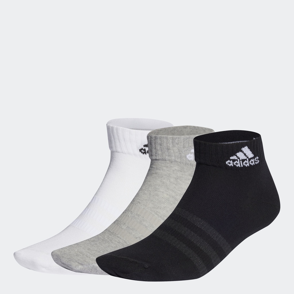 adidas Phong cách sống Bộ 3 Đôi Tất Cổ Ngắn Mỏng Nhẹ Unisex Xám IC1283