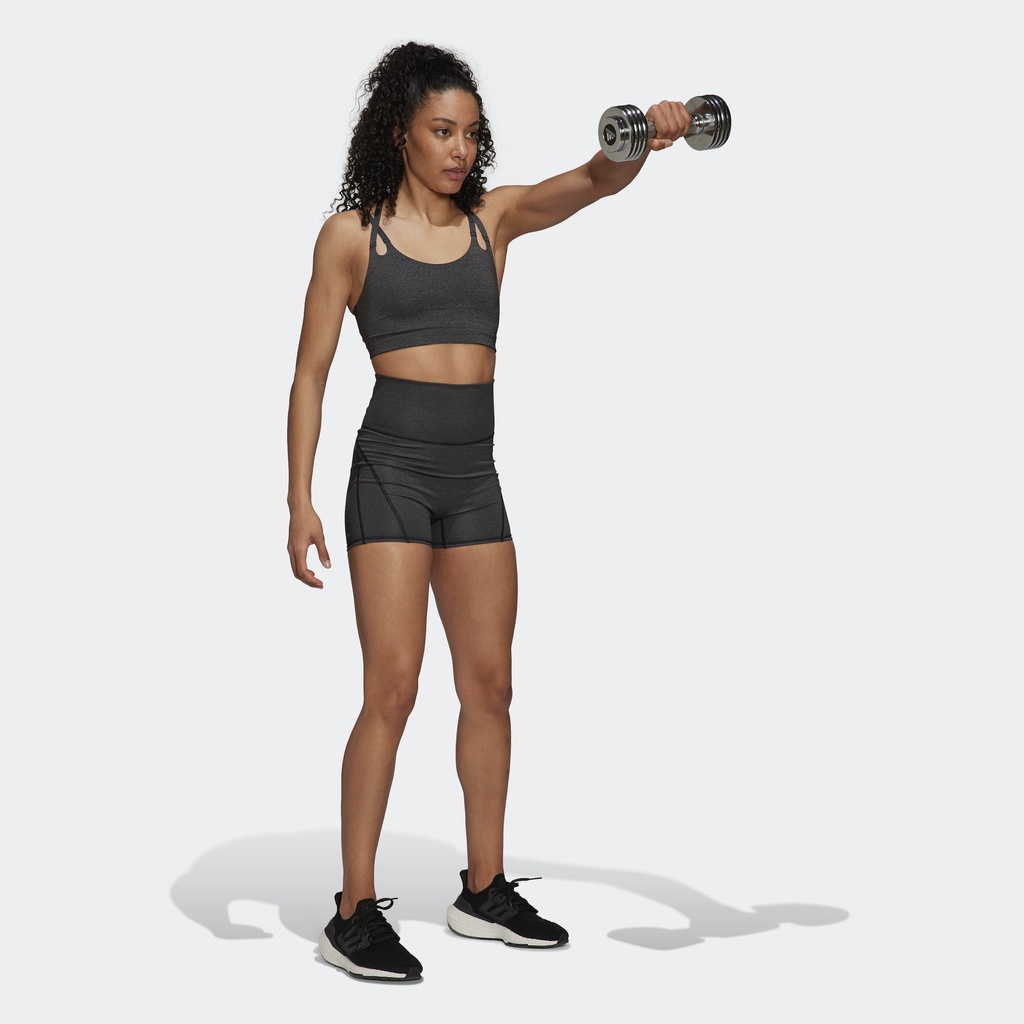 Adidas Tập luyện Áo Bra Fire Light Support Yoga Luxe Studio Nữ Đen HC3718