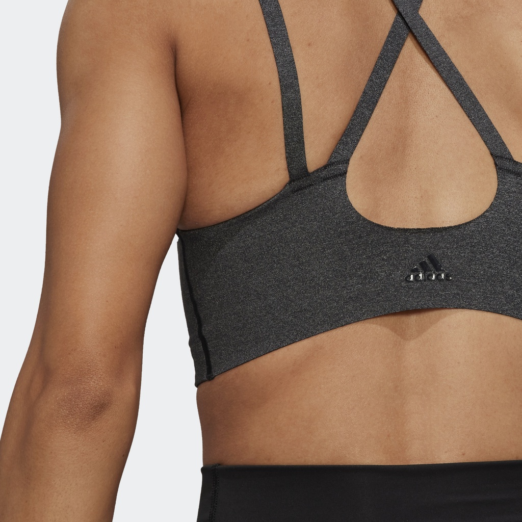 Adidas Tập luyện Áo Bra Fire Light Support Yoga Luxe Studio Nữ Đen HC3718
