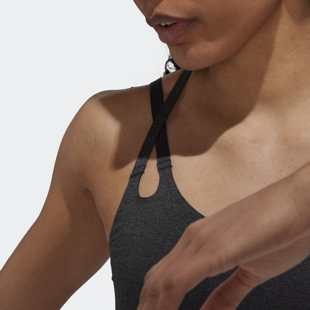 Adidas Tập luyện Áo Bra Fire Light Support Yoga Luxe Studio Nữ Đen HC3718