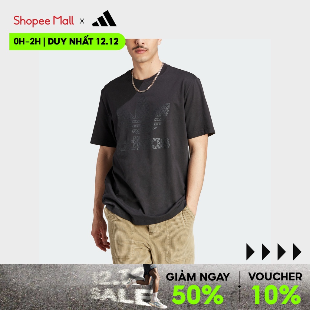 Adidas Phong cách sống Áo Thun Monogram Graphic Nam Đen II8159