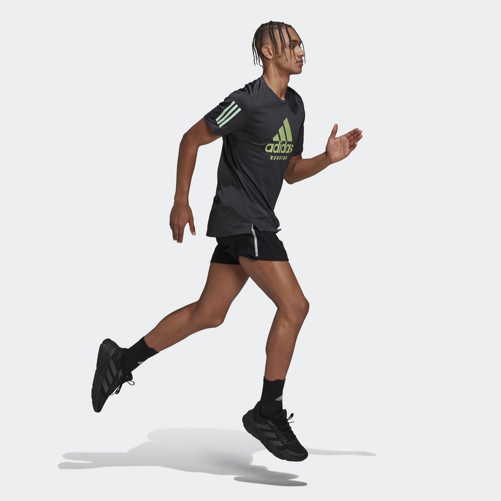Adidas Chạy Áo Thun Ngắn Tay Chạy Bộ Graphic In-Line AEROREADY Own the Run Nam Xám HA4314