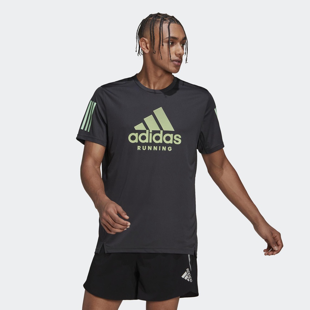 Adidas Chạy Áo Thun Ngắn Tay Chạy Bộ Graphic In-Line AEROREADY Own the Run Nam Xám HA4314