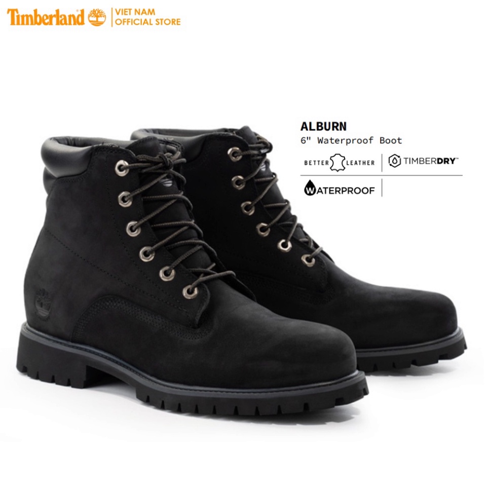 Timberland Giày Boot Nam Cổ Cao 6 inch Basic Alburn Boot WP BlackNubuck TB06939R01