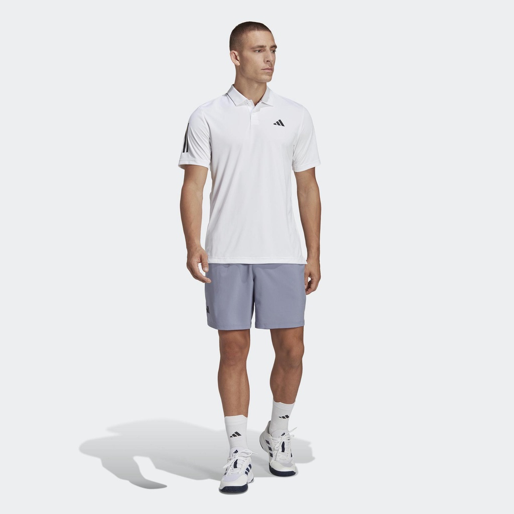 Adidas Quần vợt Áo Polo Tennis 3 Sọc Club Nam trắng HS3268