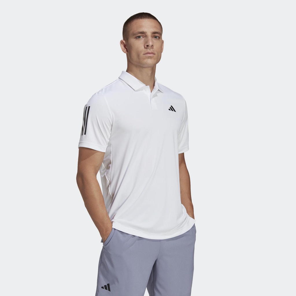 Adidas Quần vợt Áo Polo Tennis 3 Sọc Club Nam trắng HS3268