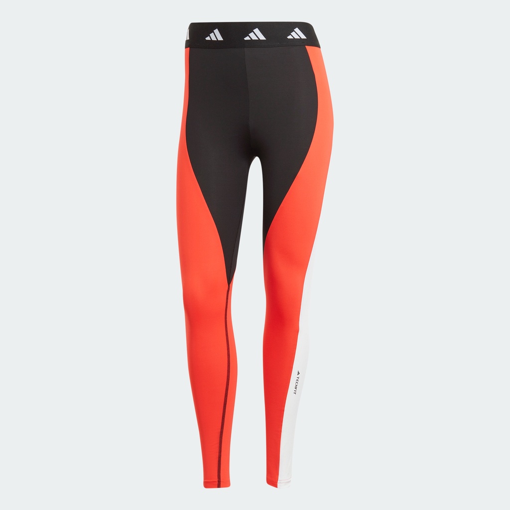 adidas Tập luyện Quần Legging 7/8 Colorblock Techfit Nữ Đỏ IK6155