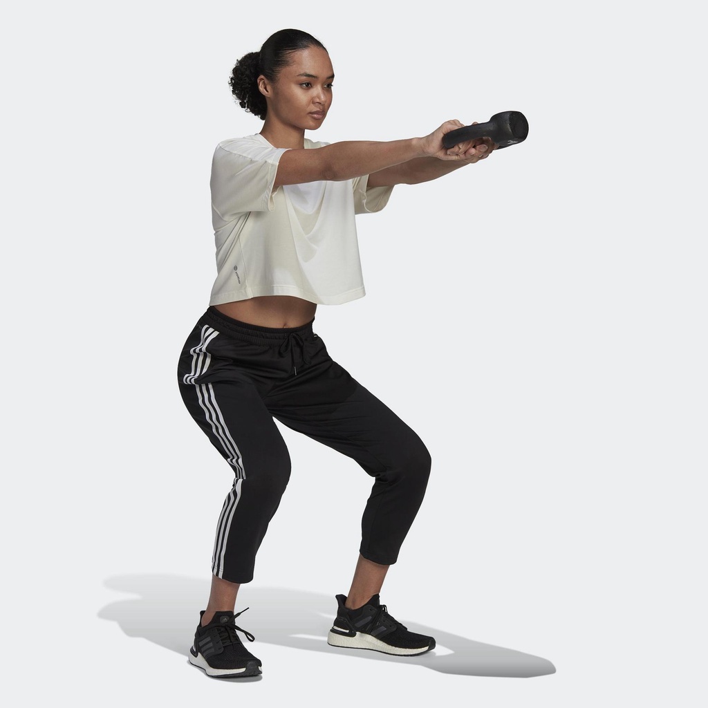 adidas Tập luyện Quần Ống Côn 7/8 3 Sọc Dệt Kim Made4Training AEROREADY Nữ Đen HD6291