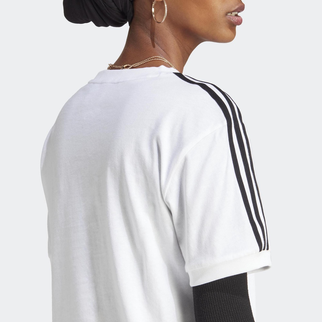 Adidas Phong cách sống Áo Thun 3 Sọc Classics Adicolor Nữ trắng IB7410