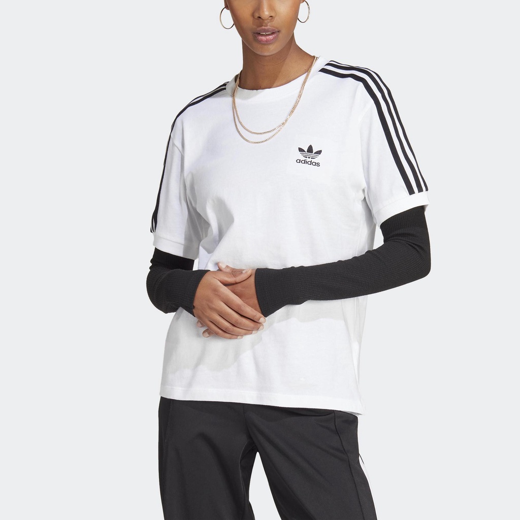 Adidas Phong cách sống Áo Thun 3 Sọc Classics Adicolor Nữ trắng IB7410