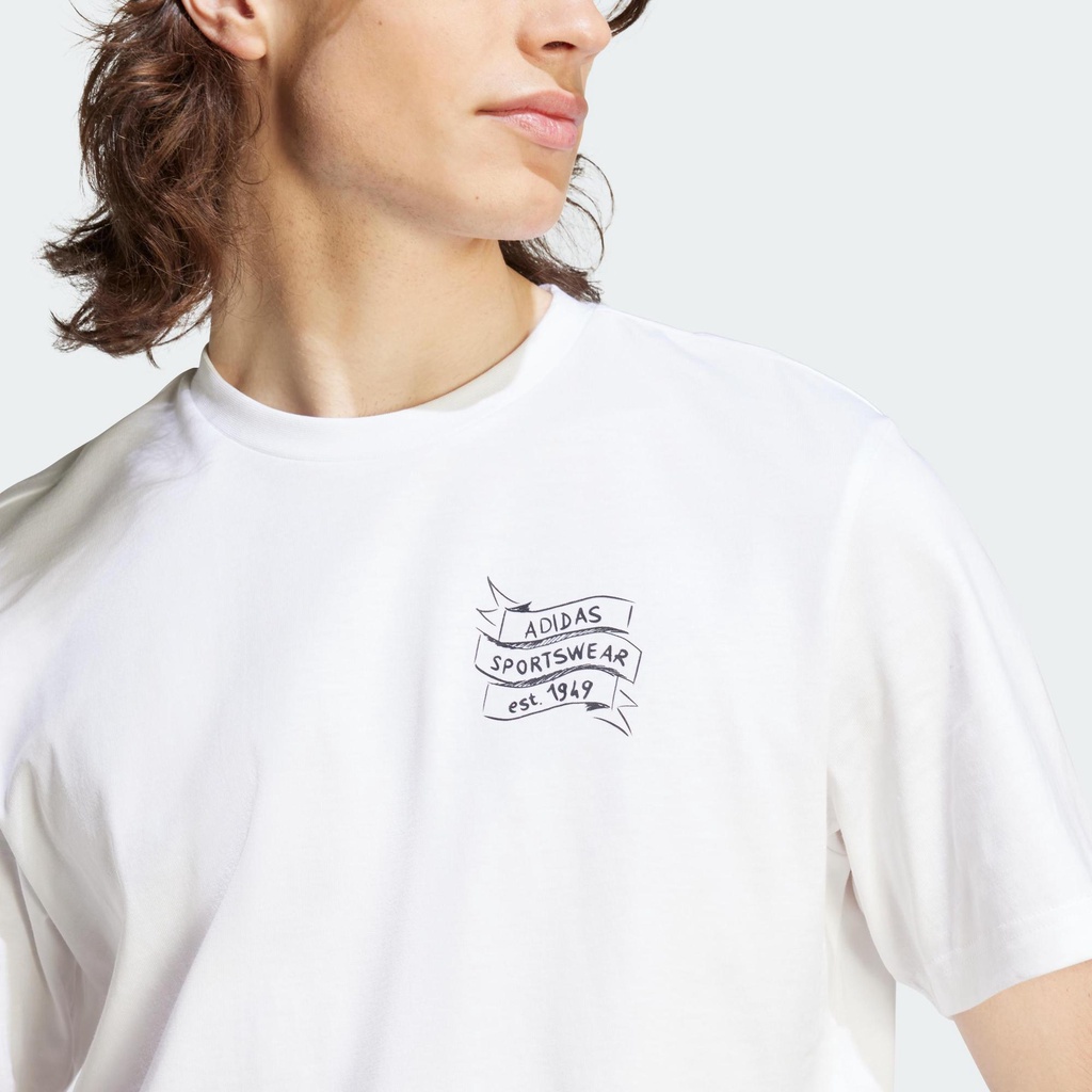 Adidas Phong cách sống Áo Thun Brand Love Sportswear Nam trắng II3448