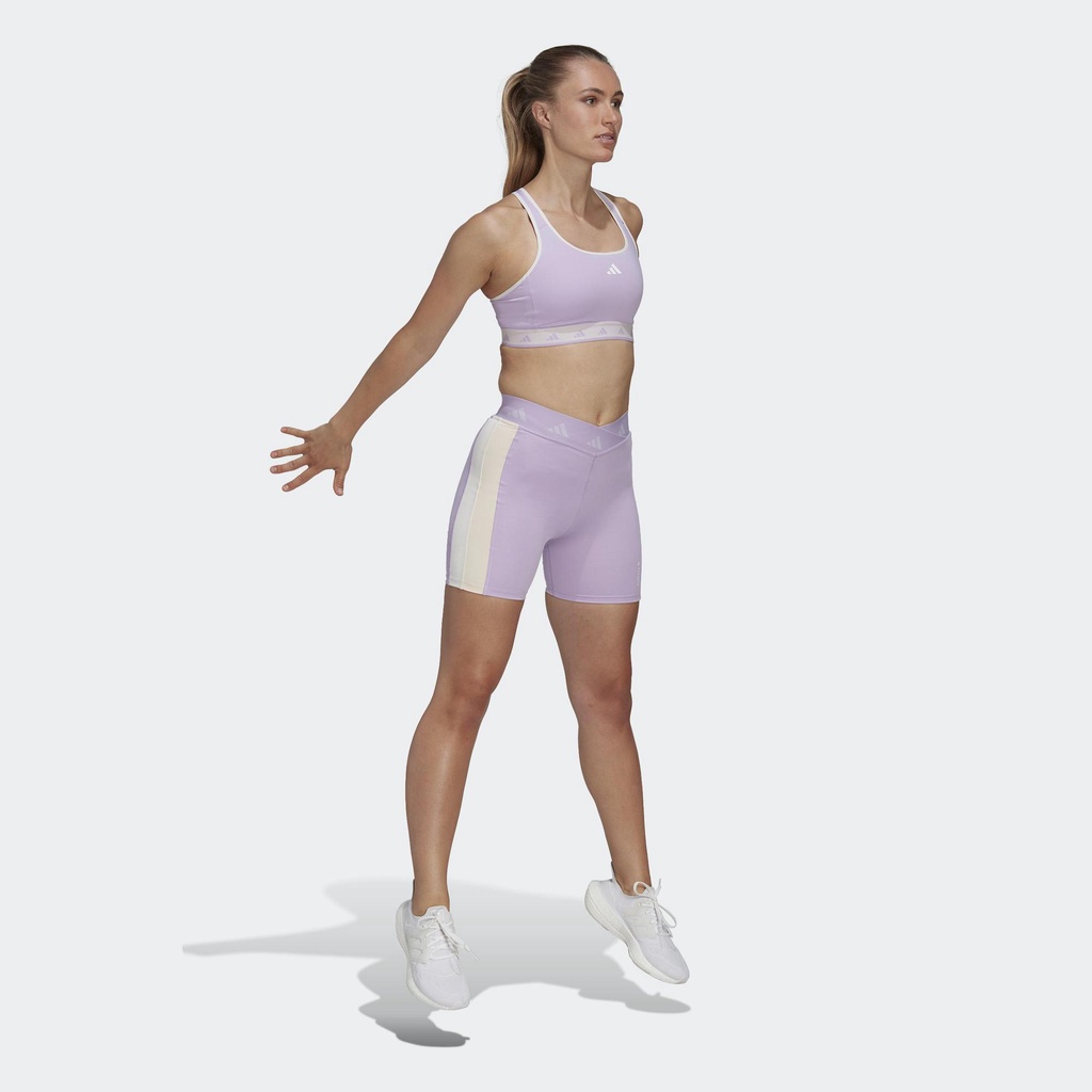 Adidas Tập luyện Áo Bra Medium Support Techfit Powerreact Hyperglam Nữ Màu tím HZ9680