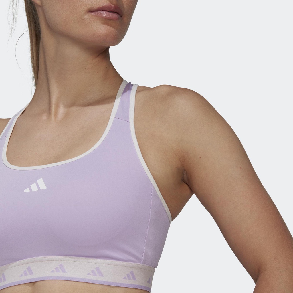 Adidas Tập luyện Áo Bra Medium Support Techfit Powerreact Hyperglam Nữ Màu tím HZ9680