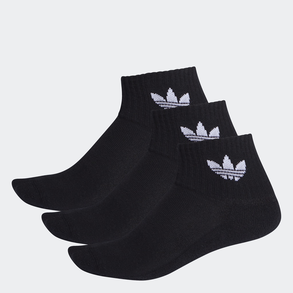 Adidas Phong cách sống Bộ 3 đôi tất cổ trung Unisex Đen FM0643
