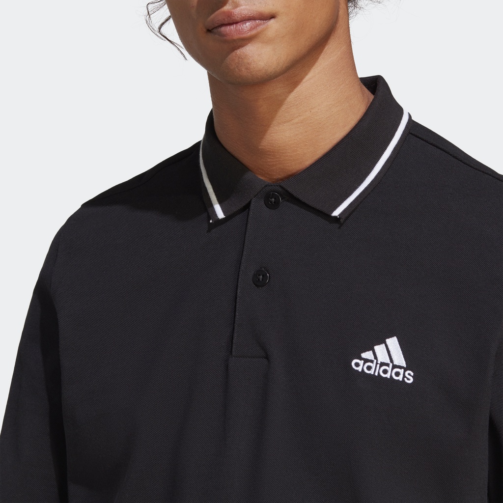 Adidas Phong cách sống Áo Polo Logo Nhỏ Vải Piqué Essentials Nam Đen IC9314