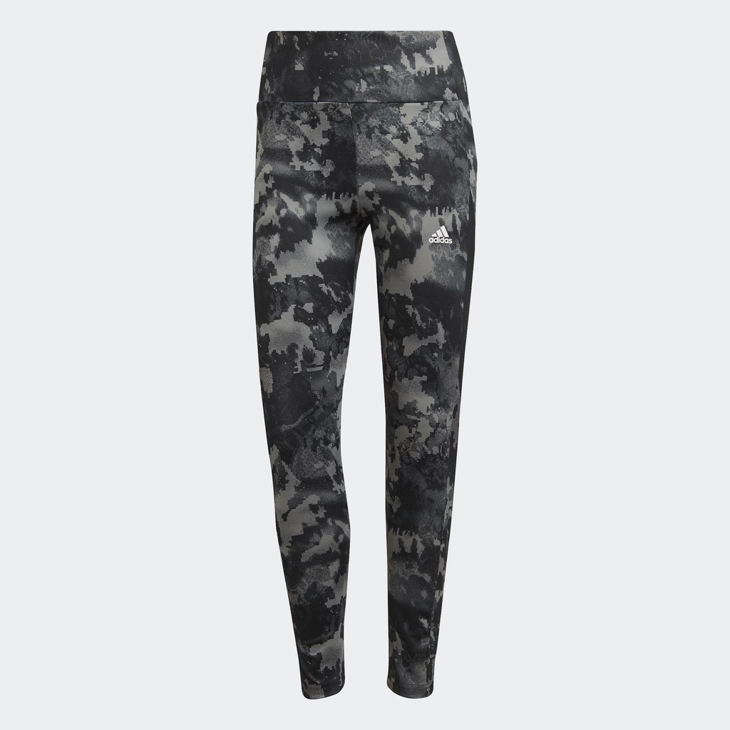 adidas Tập luyện Quần Bó Cạp Cao 7/8 Họa Tiết AEROREADY Designed to Move Nữ Đen GS6351