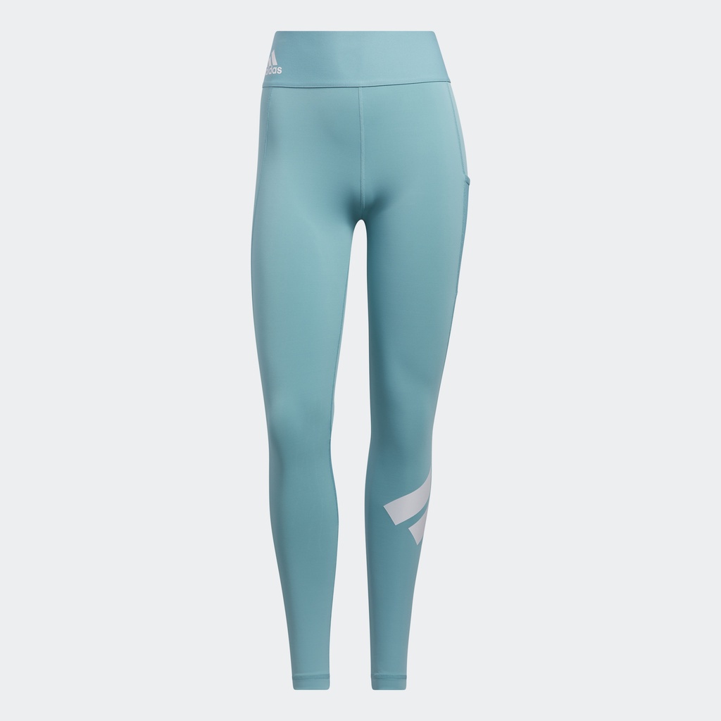 adidas Tập luyện Quần Bó Dáng Dài Logo Techfit Nữ Ngọc lam GR8047