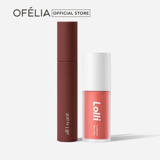 Combo Son OFÉLIA Flaming Lip Cream + Lolli Liquid Blush (4.2g x 3.9g)