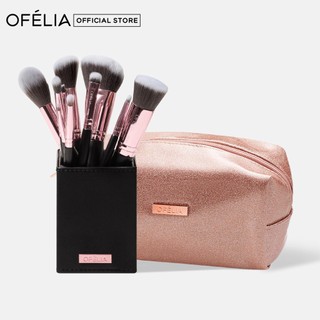 Combo Túi và Bộ Cọ Trang Điểm OFÉLIA Bella Makeup Bag + Bộ Cọ Get Ready With Me (11pcs)