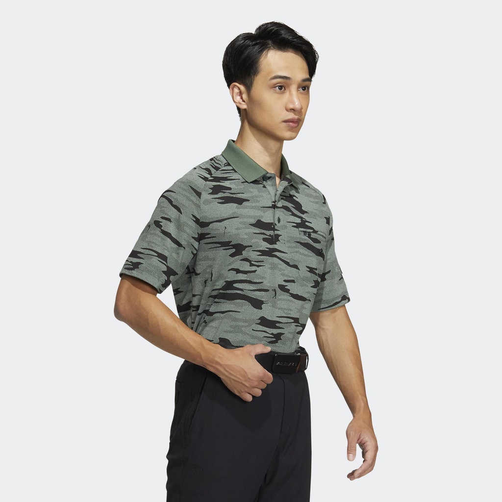 Adidas Đánh gôn Áo Polo Rằn Ri Go-To Nam màu xanh lá HG3240