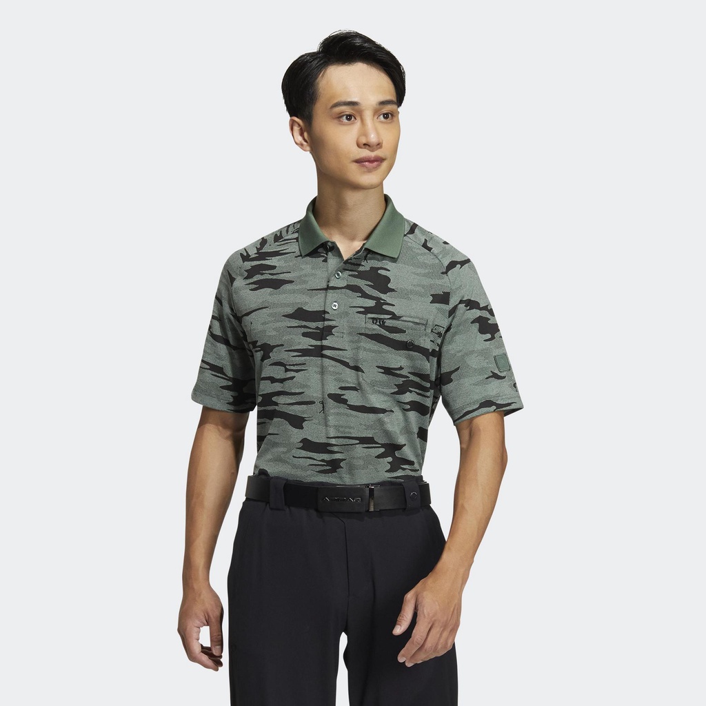 Adidas Đánh gôn Áo Polo Rằn Ri Go-To Nam màu xanh lá HG3240