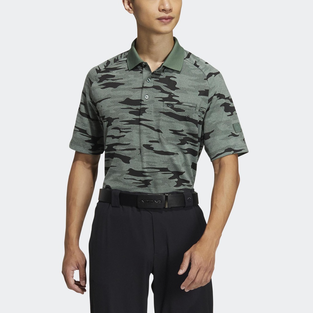 Adidas Đánh gôn Áo Polo Rằn Ri Go-To Nam màu xanh lá HG3240
