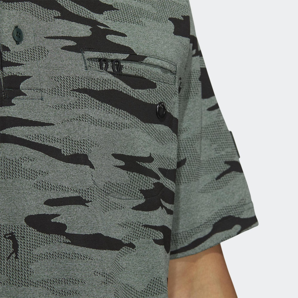 Adidas Đánh gôn Áo Polo Rằn Ri Go-To Nam màu xanh lá HG3240