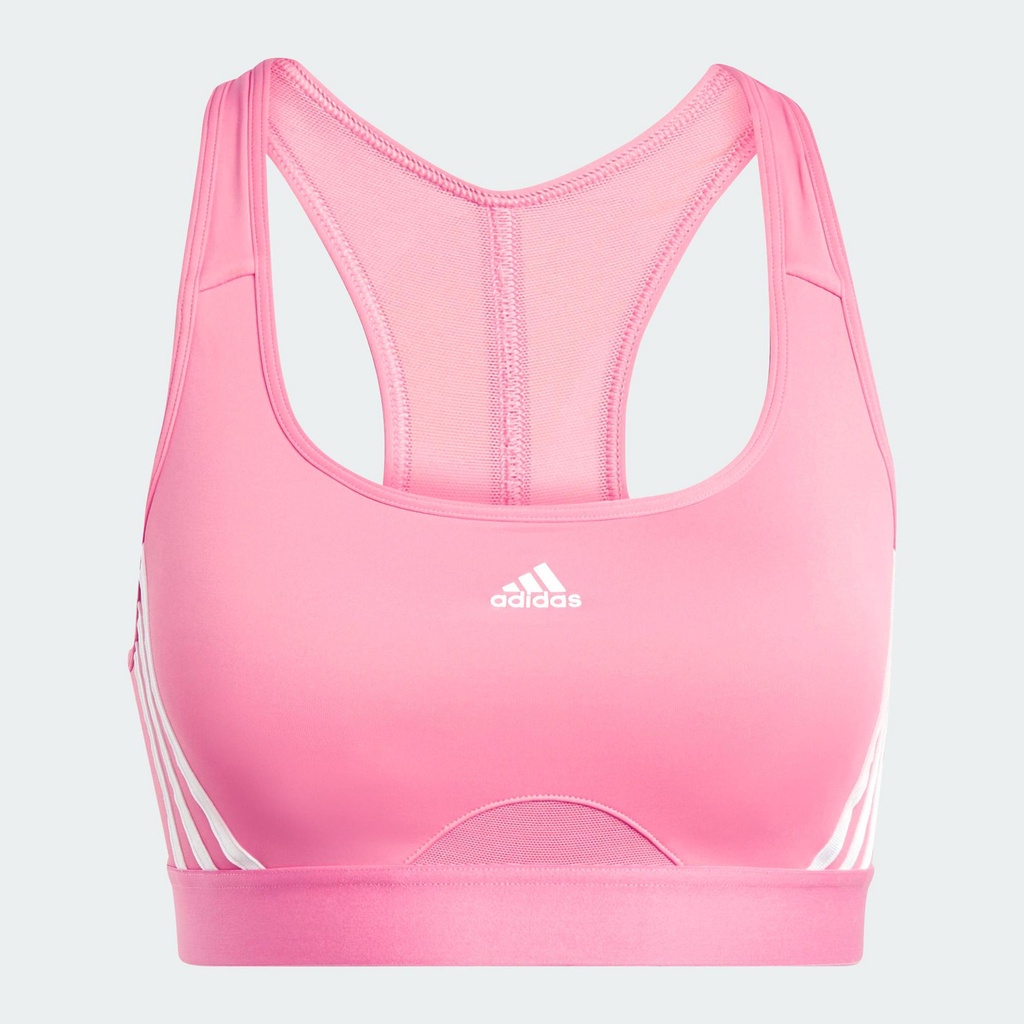 adidas Tập luyện Áo Bra Tập Luyện Medium Support 3 Sọc adidas Powerreact Nữ Hồng HZ8605