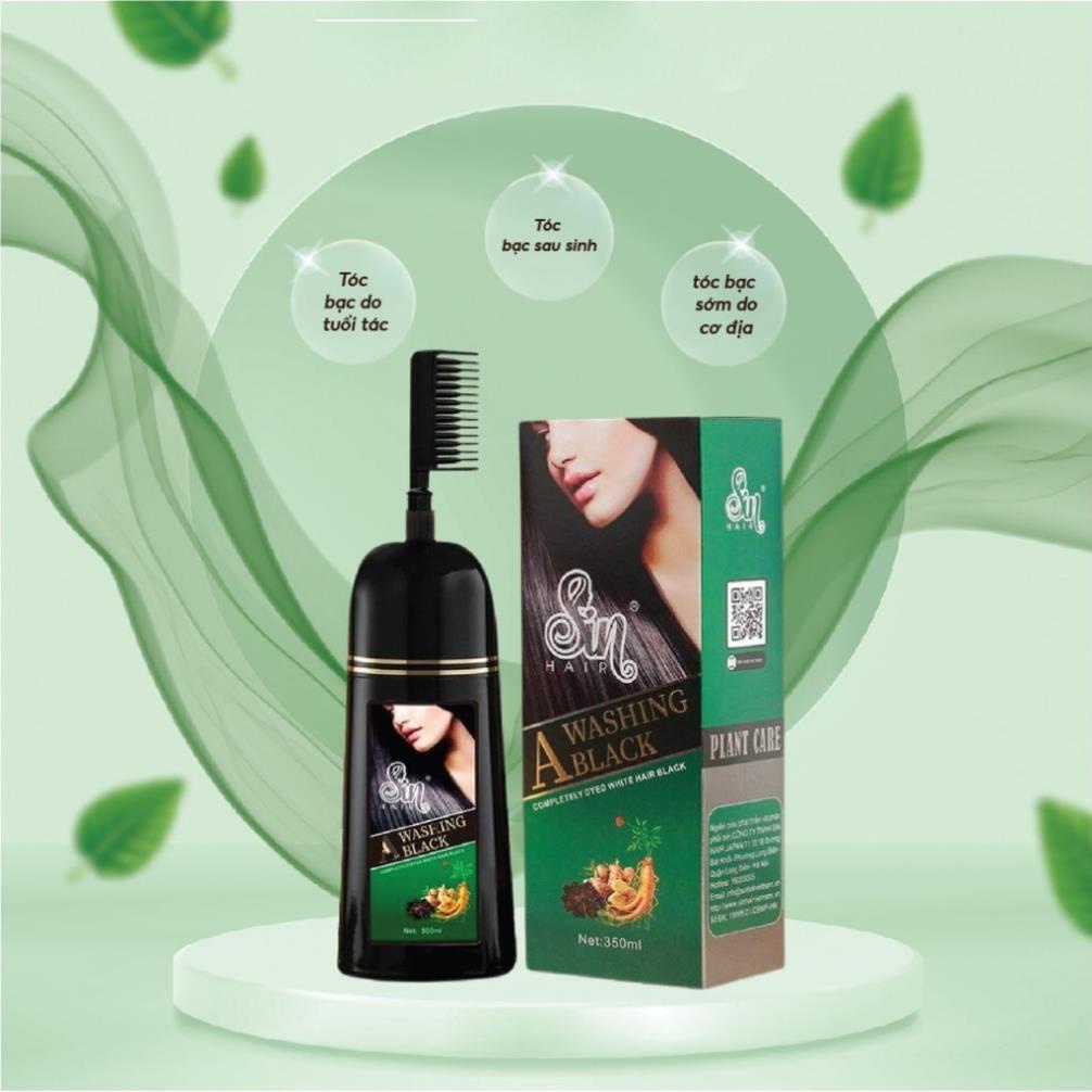 Sin Hair - Dầu Gội Phủ Bạc Sin Hair - Phủ Bạc Nhân Sâm Phủ Đen Phủ Nâu Tóc Tự Nhiên Số 1 Nhật Bản 9 c