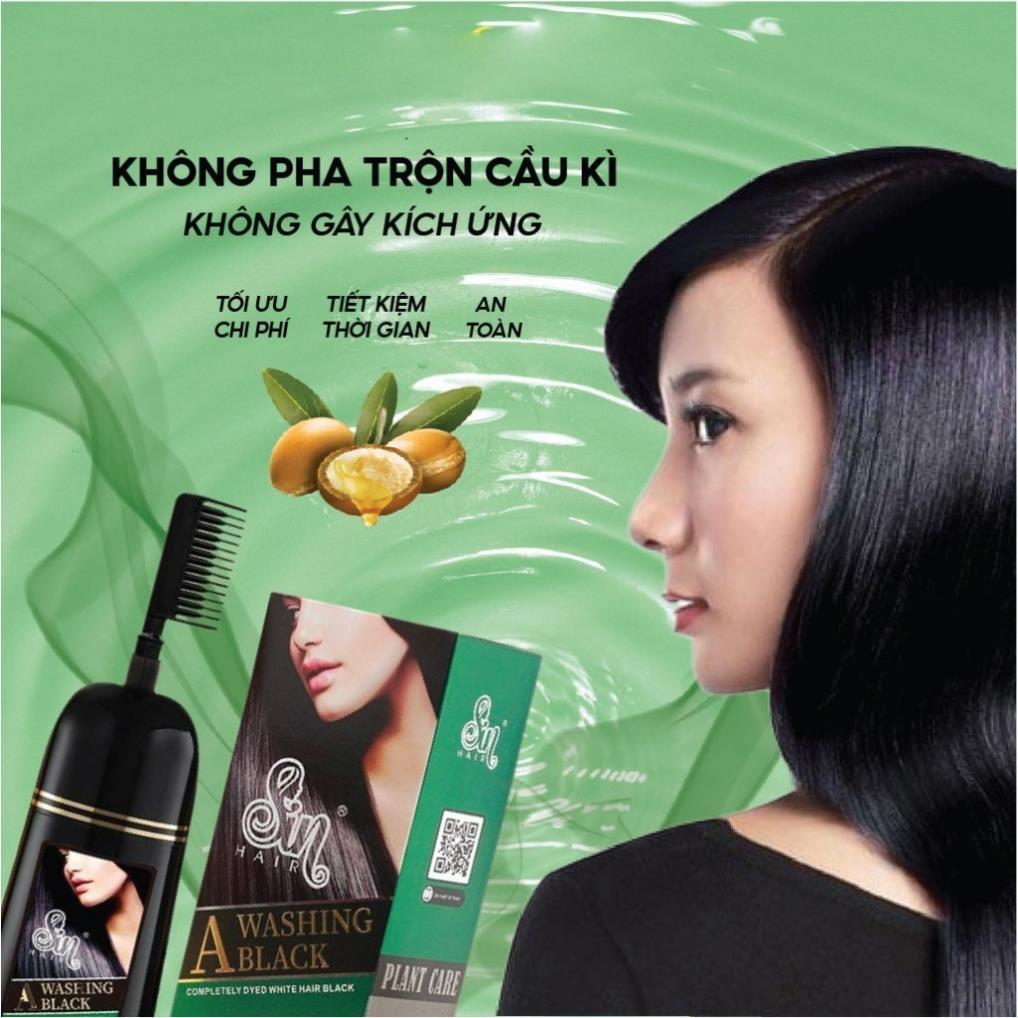Sin Hair - Dầu Gội Phủ Bạc Sin Hair - Phủ Bạc Nhân Sâm Phủ Đen Phủ Nâu Tóc Tự Nhiên Số 1 Nhật Bản 9 c