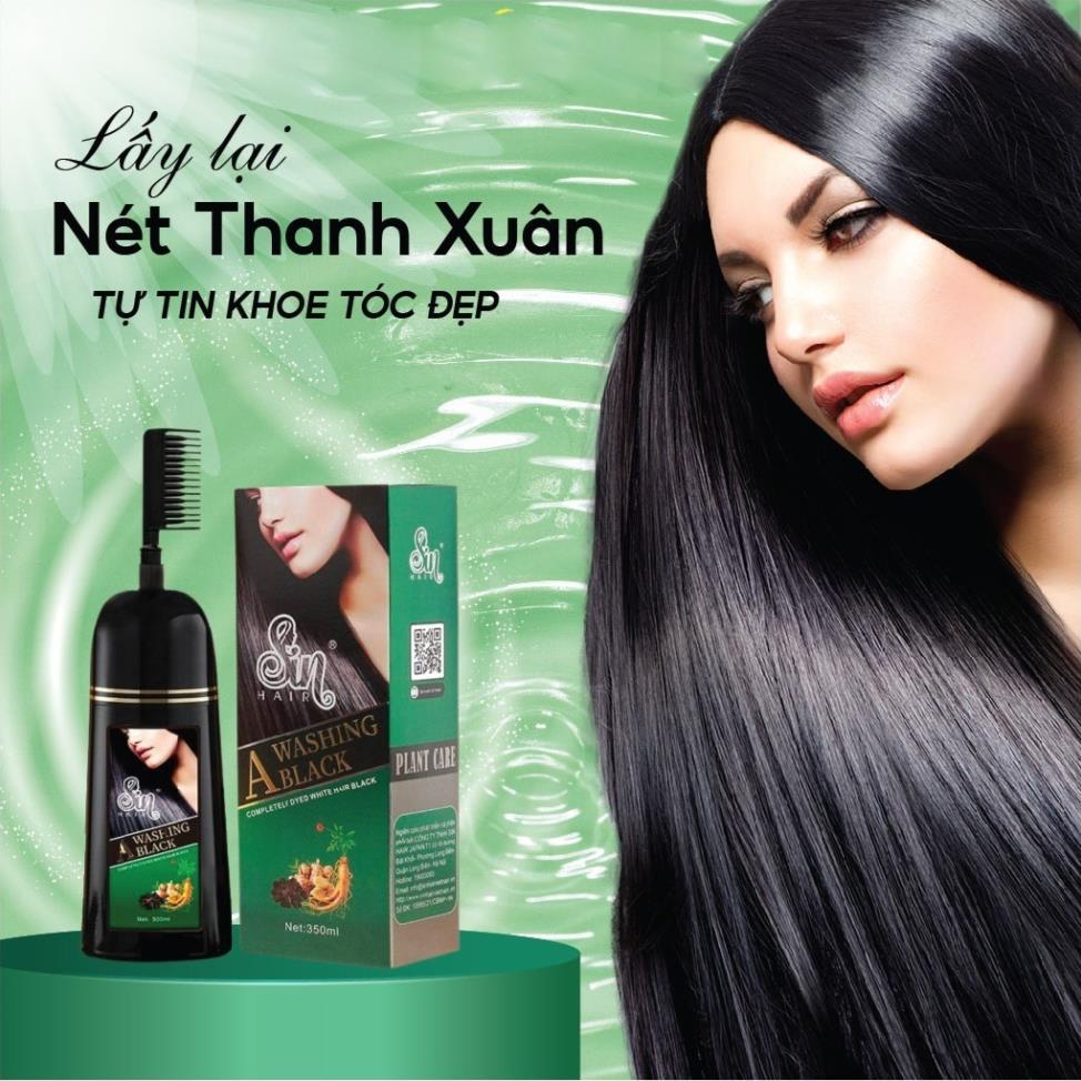 Sin Hair - Dầu Gội Phủ Bạc Sin Hair - Phủ Bạc Nhân Sâm Phủ Đen Phủ Nâu Tóc Tự Nhiên Số 1 Nhật Bản 9 c