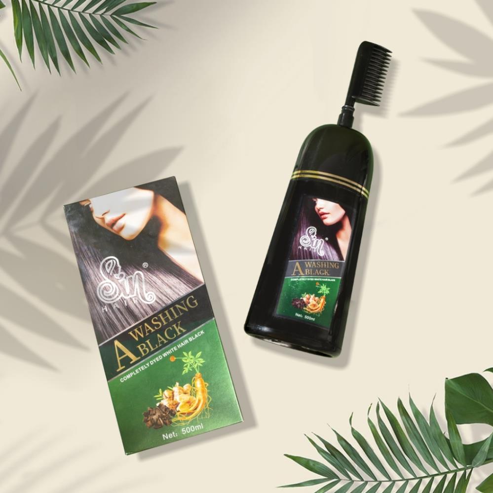 Sin Hair - Dầu Gội Phủ Bạc Sin Hair - Phủ Bạc Nhân Sâm Phủ Đen Phủ Nâu Tóc Tự Nhiên Số 1 Nhật Bản 9 c