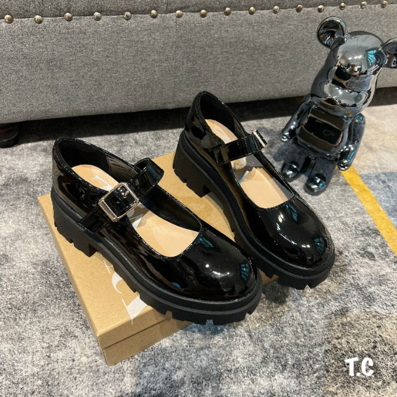 Giày guốc da bóng độn siêu hot