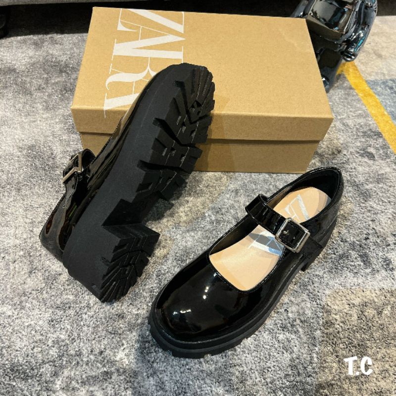 Giày guốc da bóng độn siêu hot