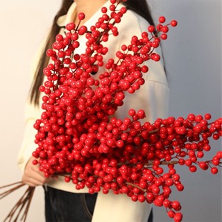 Cành Đào Đông Đỏ 1 Cành 12 Nhánh Cao Cấp Trang Trí Nhà Cửa Văn Phòng Tết 2025