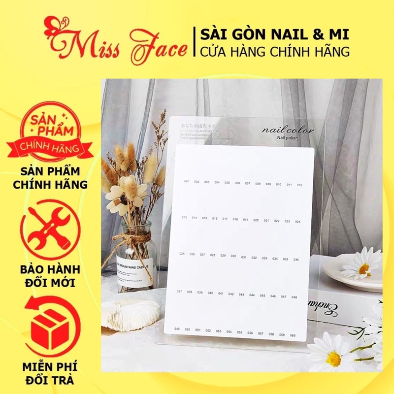 Bảng Mica trưng bày mẫu - Bảng trưng bày màu gel 12 ô - 120 ô có kèm thanh chống bảng