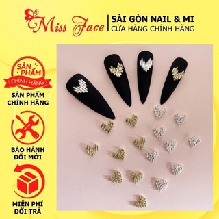 Charm tim mix màu - Charm tim vàng, bạc - Charm trang trí móng siêu xinh - Phụ kiện đính móng, trang trí móng