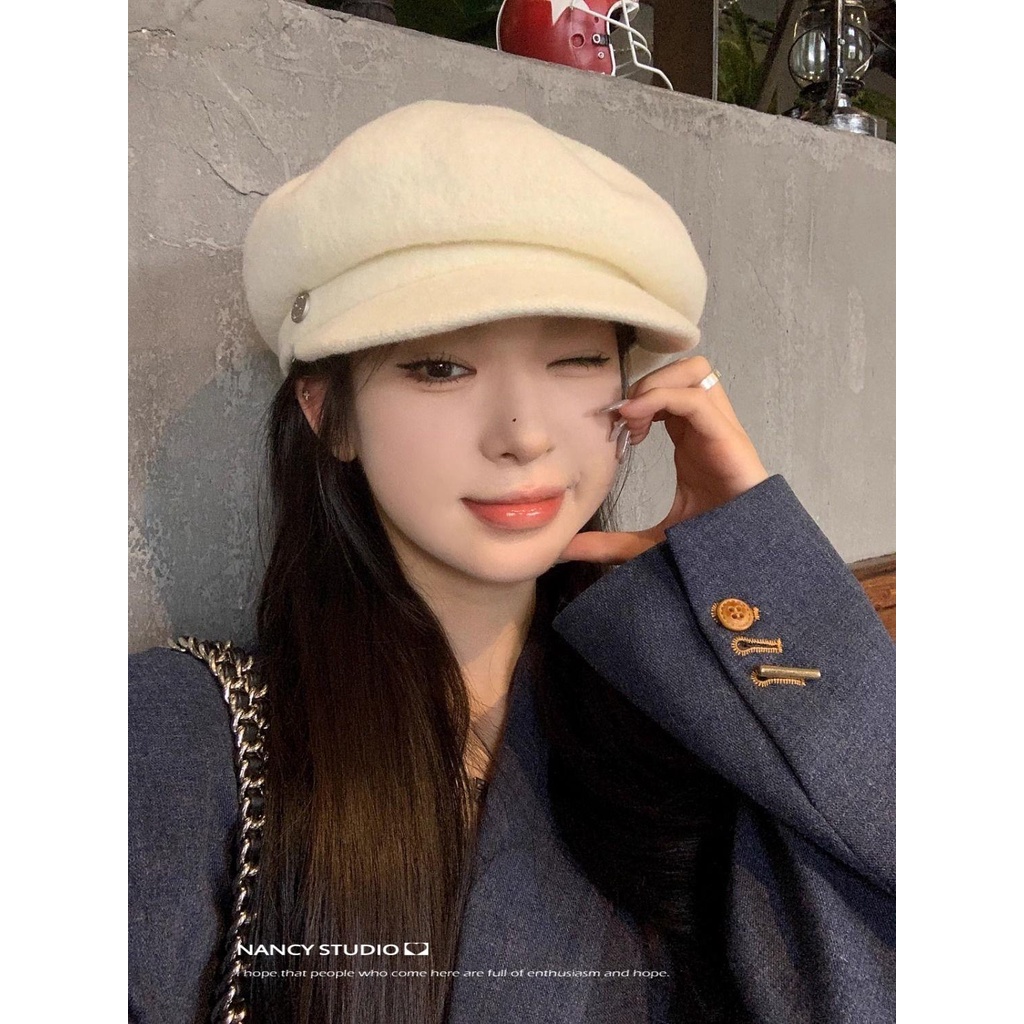 Mũ beret Len Phong Cách Anh Quốc Cổ Điển Thanh Lịch Dành Cho Nữ