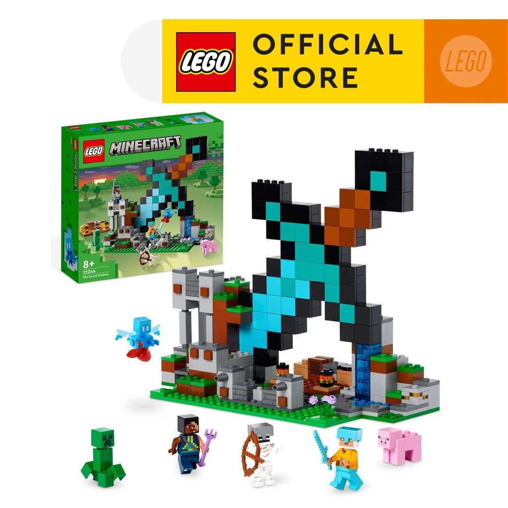 [Mã LIFEMC06CBAU giảm 50k đơn 350k] LEGO Minecraft 21244 Tiền Đồn Cất Giữ Kiếm Kim Cương (427 Chi Tiết)