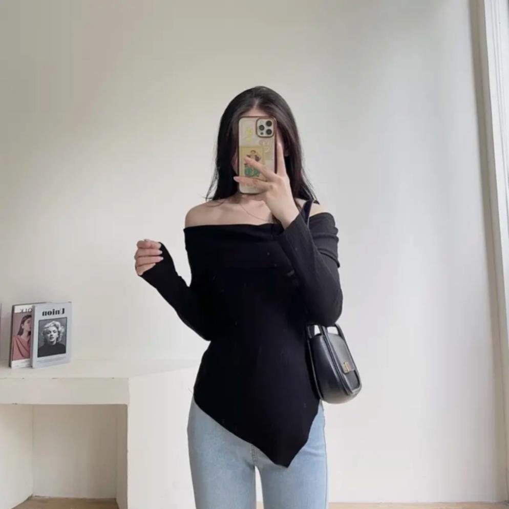 Áo trễ vai dài tay vạt chéo thiết kế điệu đà phong cách nàng thơ sexy quyến rũ A07 Casta_shop