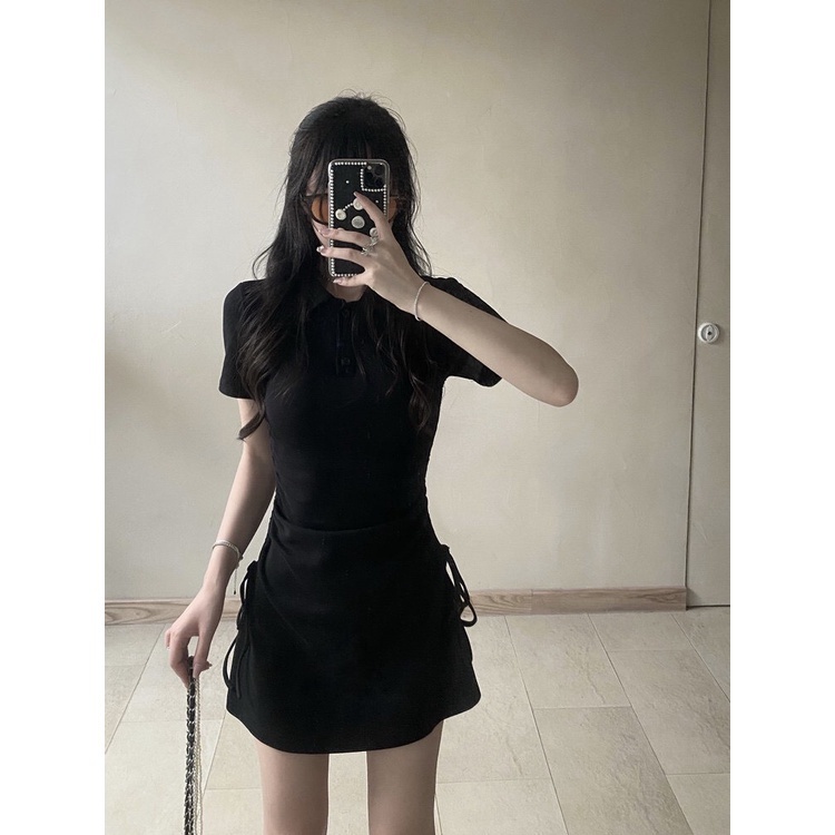 HOT Đầm Polo Body Dây Rút Hông Cộc Tay Dáng Ôm 3 Màu VA02 hot