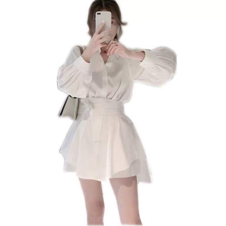 💃Bộ Vest Nữ Quần Đùi Dây Eo Dài Tay Chất Đũi 2 Màu B02 ok