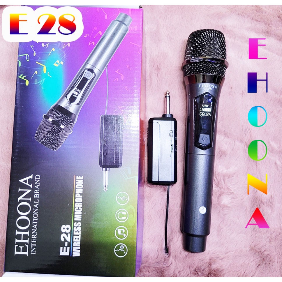 Bộ 2 micro hát karaoke E30 không dây UHF pin sạc, cực hay  ZL- 08.58.58.95.95