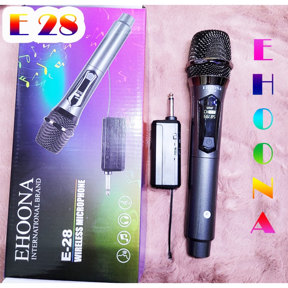 Bộ 2 micro hát karaoke E30 không dây UHF pin sạc, cực hay  ZL- 08.58.58.95.95