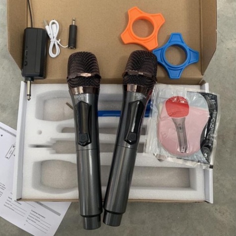 Bộ 2 micro hát karaoke E30 không dây UHF pin sạc, cực hay  ZL- 08.58.58.95.95