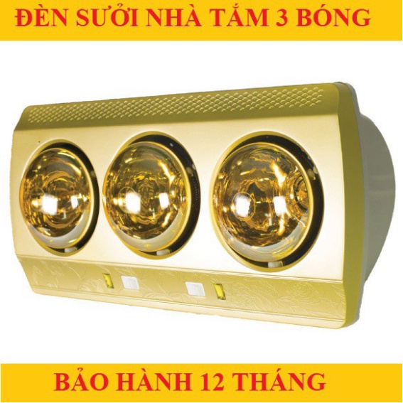 Đèn sưởi phòng tắm treo tường loại 2 bóng / 3 bóng ánh sáng vàng có bảo hành. 2023