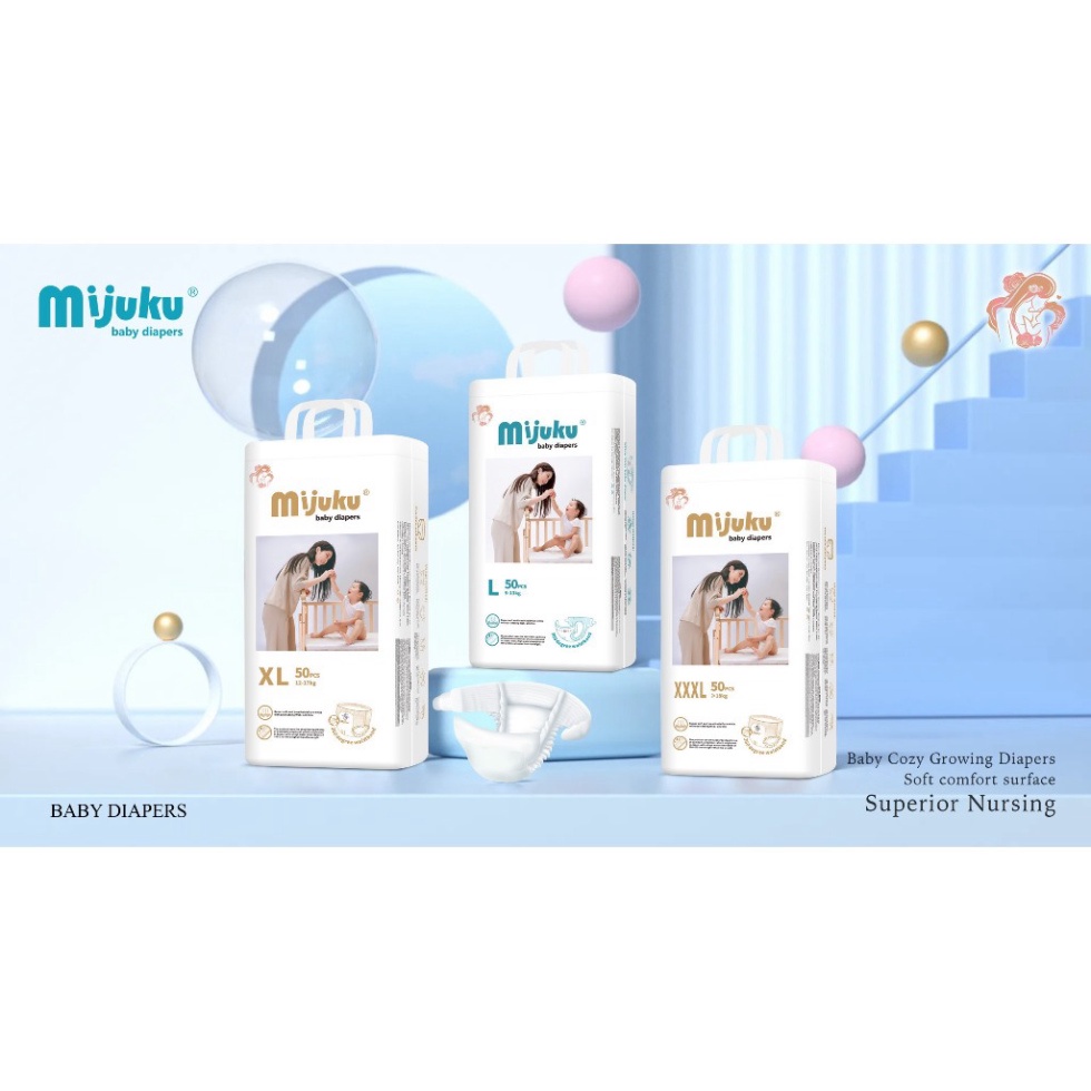 Bỉm Mijuku size S100/M100/L100/XL100/XXL100/XXXL100 cho bé từ 3kg trở lên..... 2023