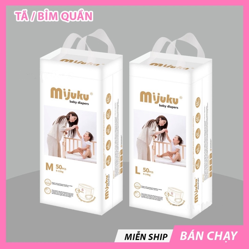 Bỉm Mijuku size S100/M100/L100/XL100/XXL100/XXXL100 cho bé từ 3kg trở lên..... 2023