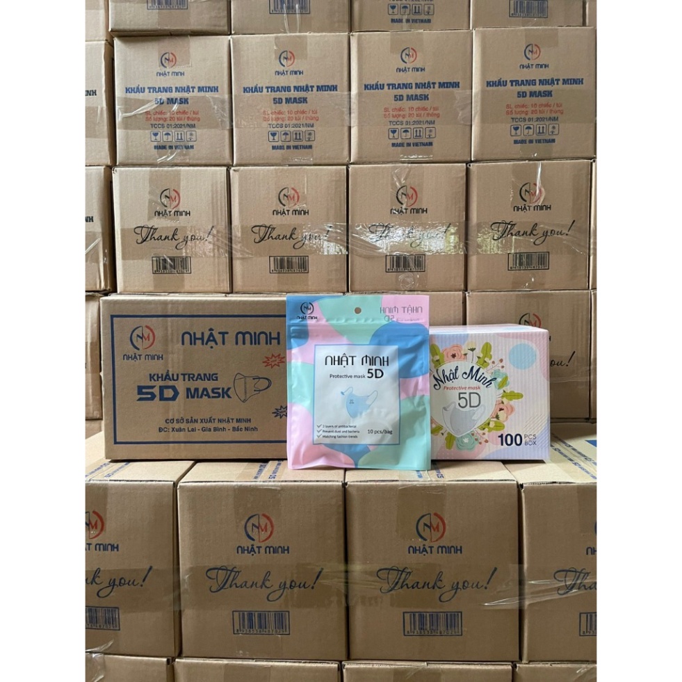 Thùng 200 chiếc Khẩu Trang 5D MASK NHẬT MINH tiện lợi 2023